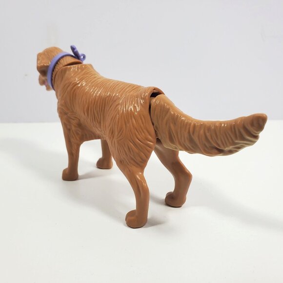 Barbie Golden Retriever Dog 7" With Purple Bow Yellow Brown - Picture 4 of 16